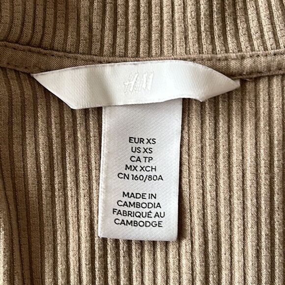 H&M long sleeve crop top tan size xs - Picture 5 of 16